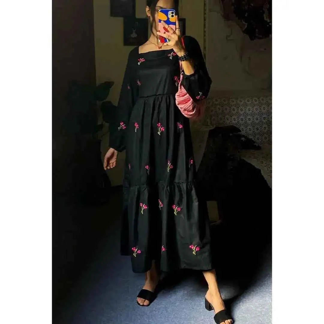 Rose Embroidery - Stitched frock