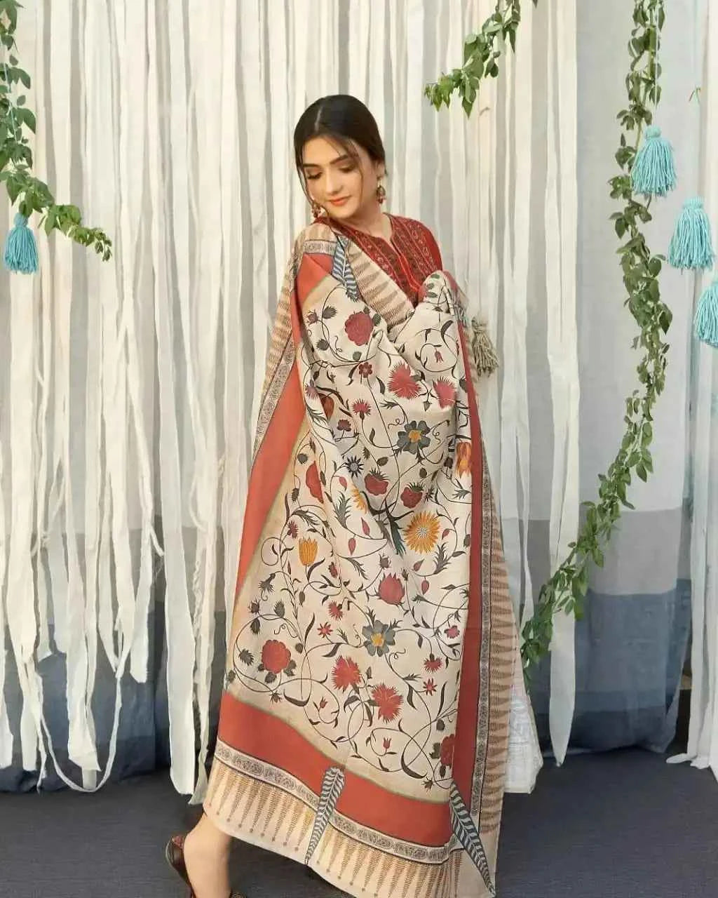 Ayat Embroidered with Shawl - Stitched 3 pc
