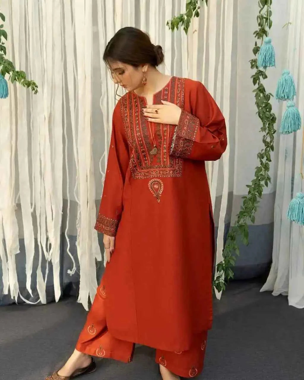 Ayat Embroidered with Shawl - Stitched 3 pc