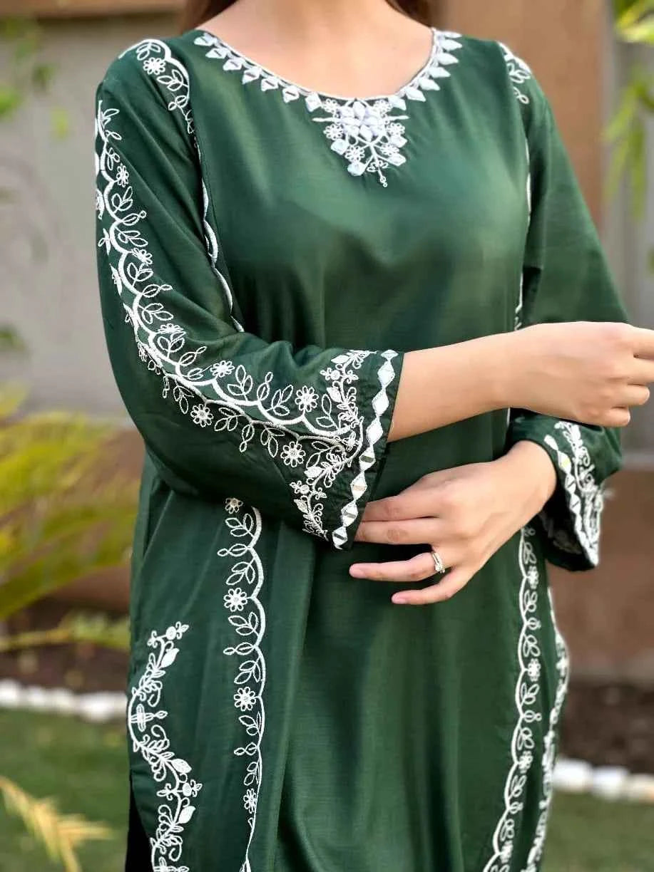 Agha Noor Mirror Wok Embroidery - Stitched 2 pc