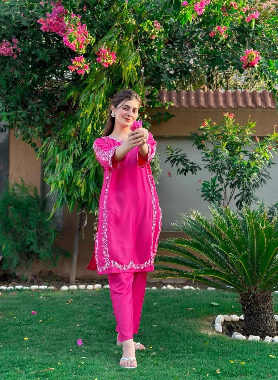 Agha Noor Mirror Wok Embroidery - Stitched 2 pc