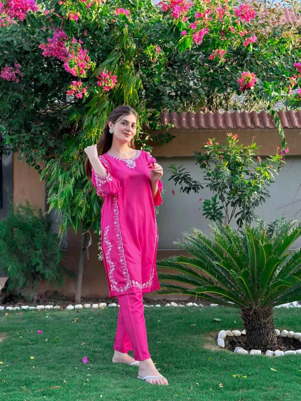 Agha Noor Mirror Wok Embroidery - Stitched 2 pc