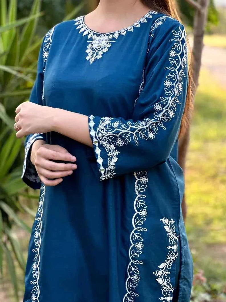 Agha Noor Mirror Wok Embroidery - Stitched 2 pc